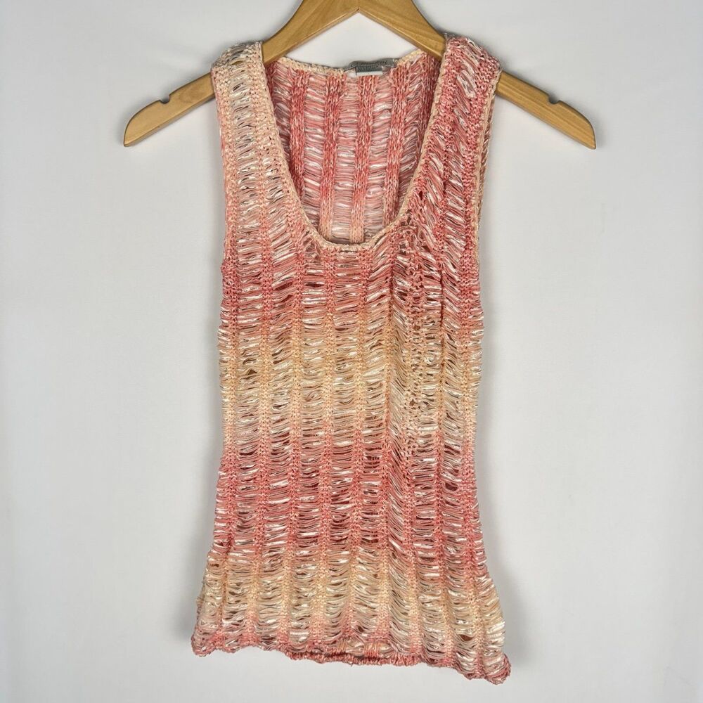 Pink and White Ombre Loose Croche Tank